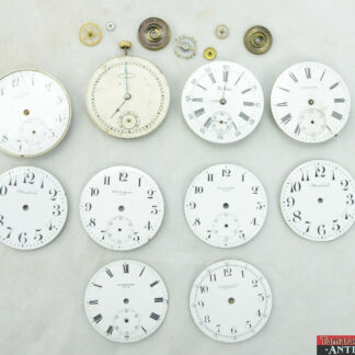 Lot of 10 New York Standard Pocket Watch Movements Dials 10s Parts Steampunk Art