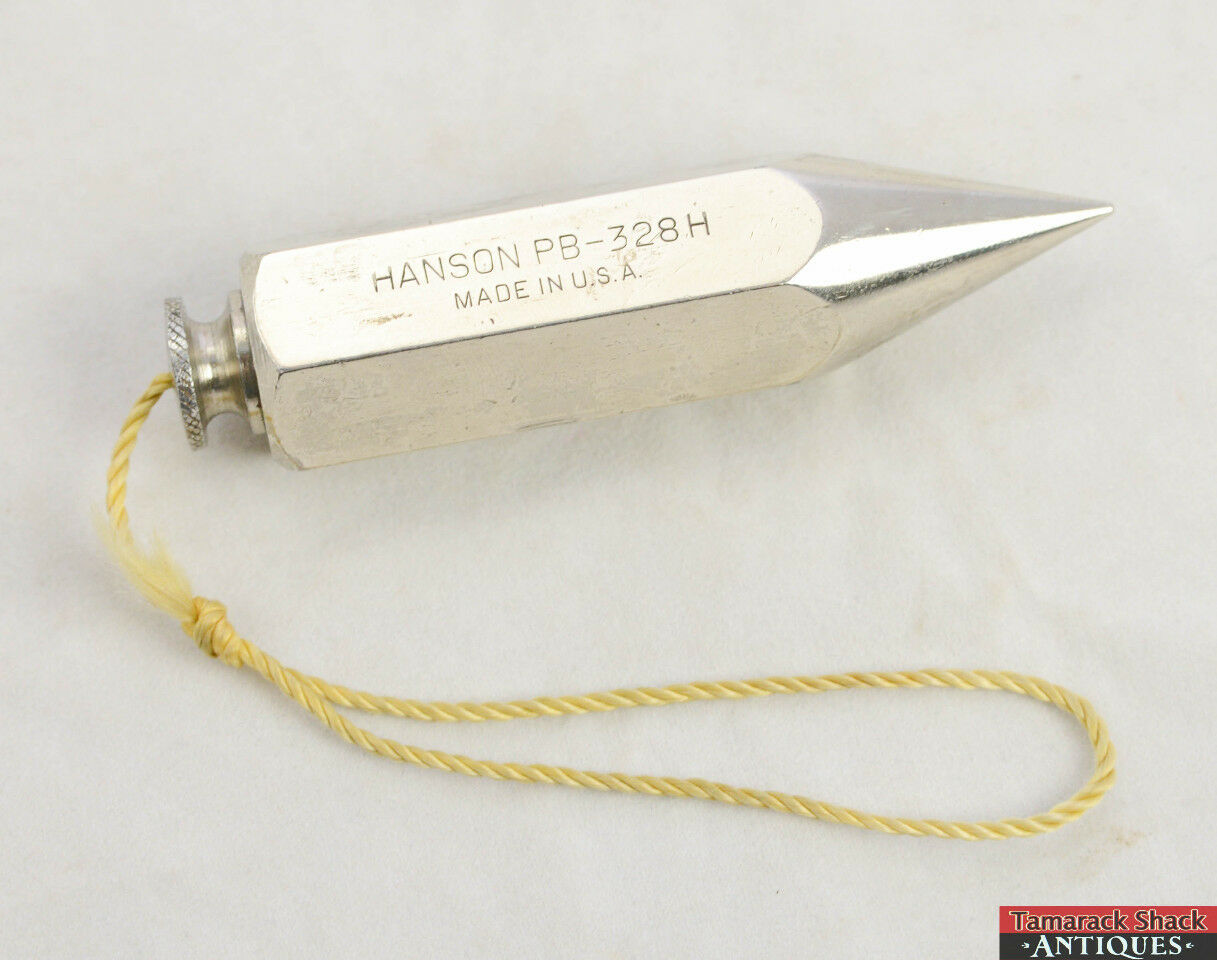 Lot of 2 Plumb Bobs Measurement Tool 4" Iron Hanson PB328H, 3 1/4