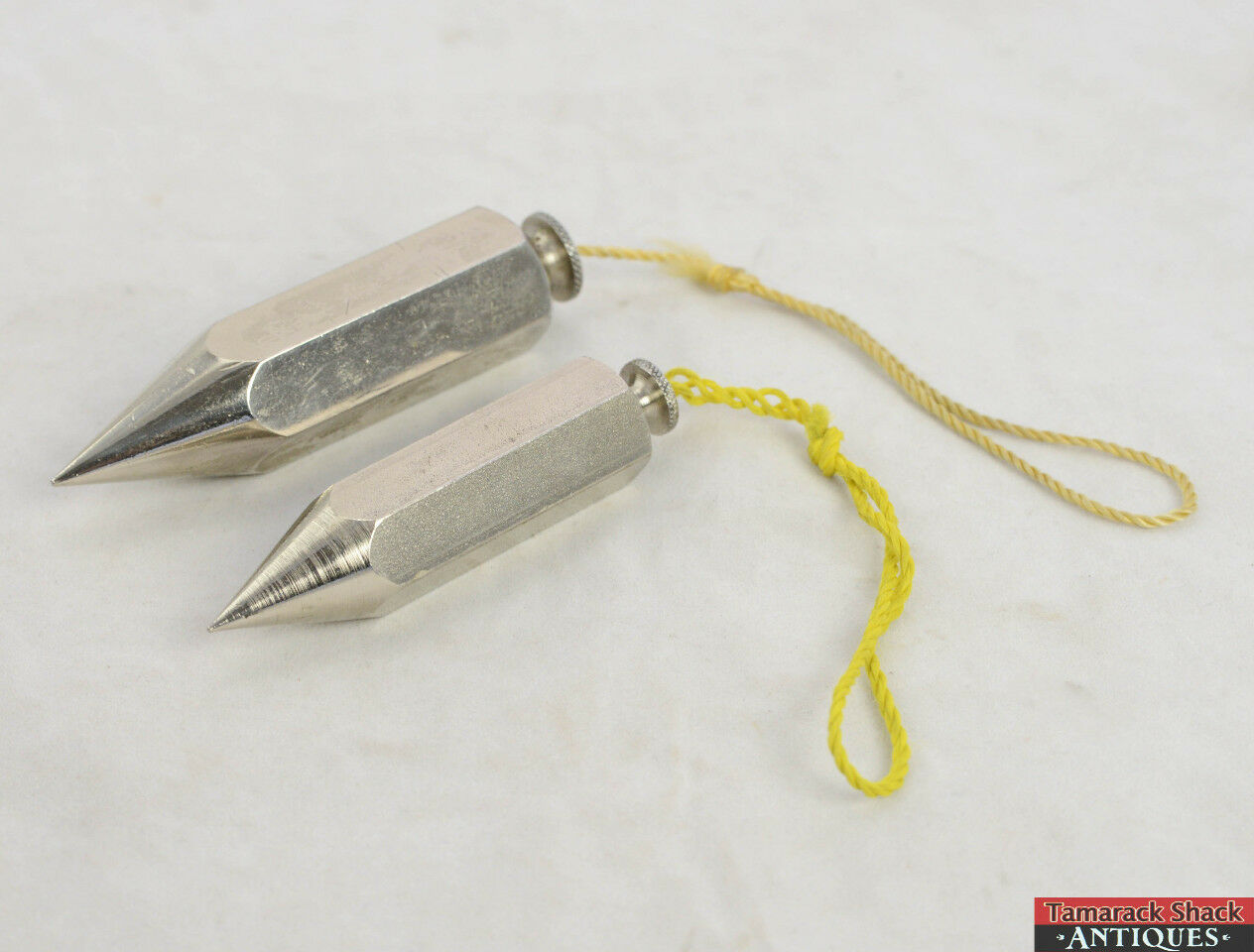 Lot of 2 Plumb Bobs Measurement Tool 4" Iron Hanson PB328H, 3 1/4