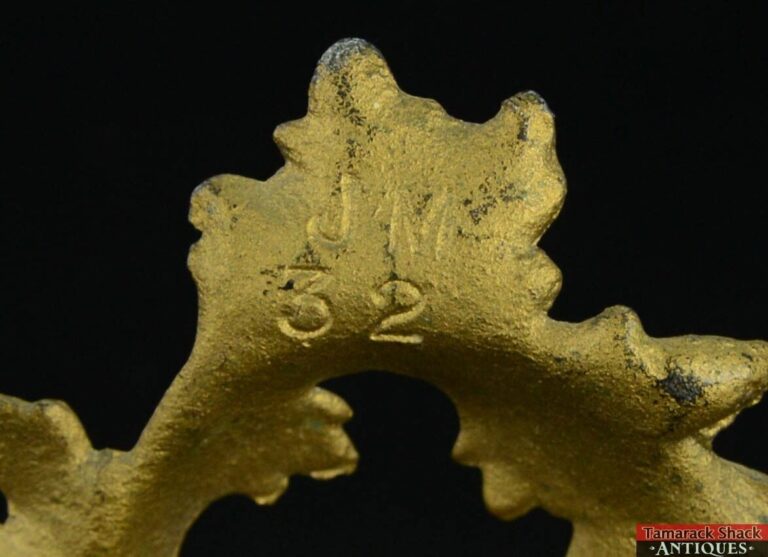 Vintage Cast Iron Art Goldtone Art Nouveau Style Framed Mirror JM 32