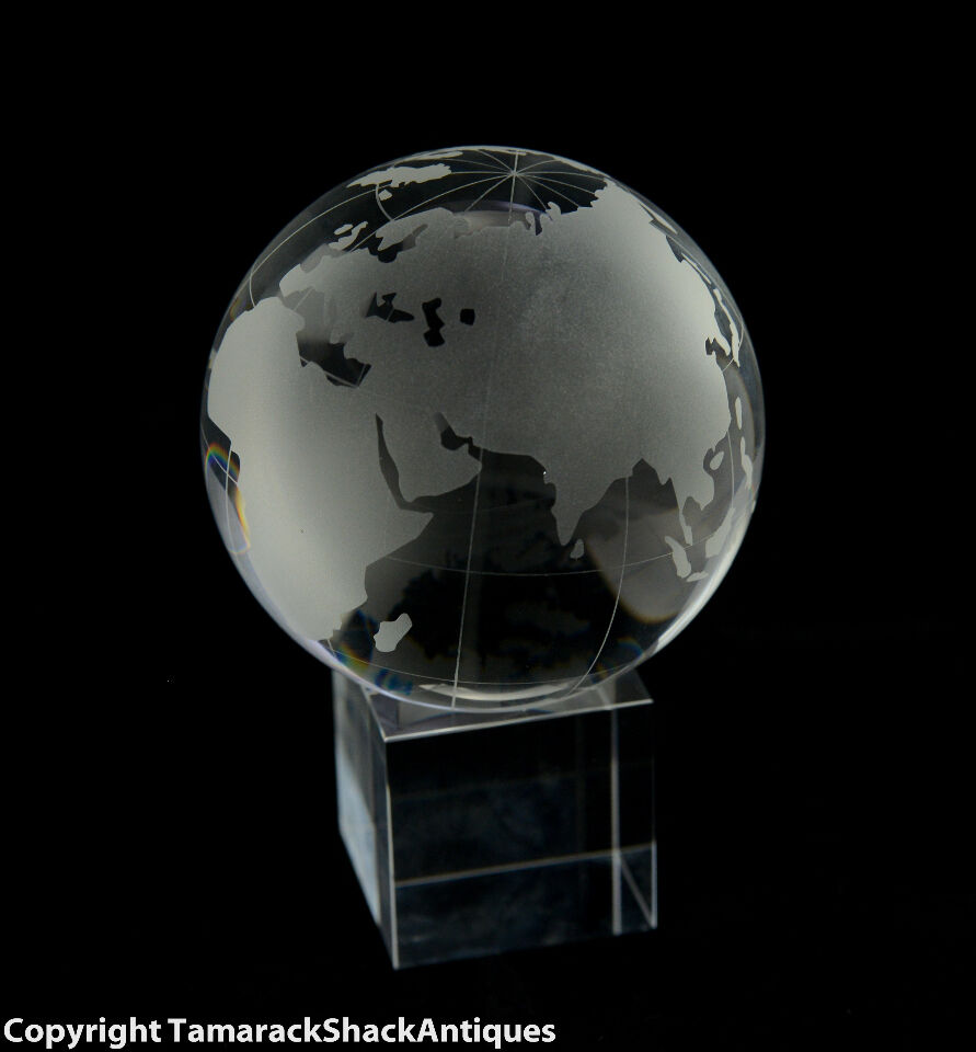 Vintage Mid Century Modern Two Piece Glass Globe Paper Weight - Image 4