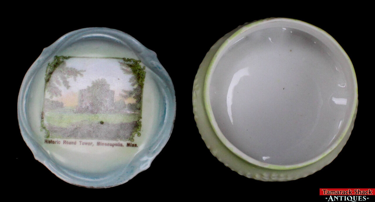 Vintage Minneapolis MN Historic Round Tower Porcelain Trinket Souvenir Box L8Y - Image 7